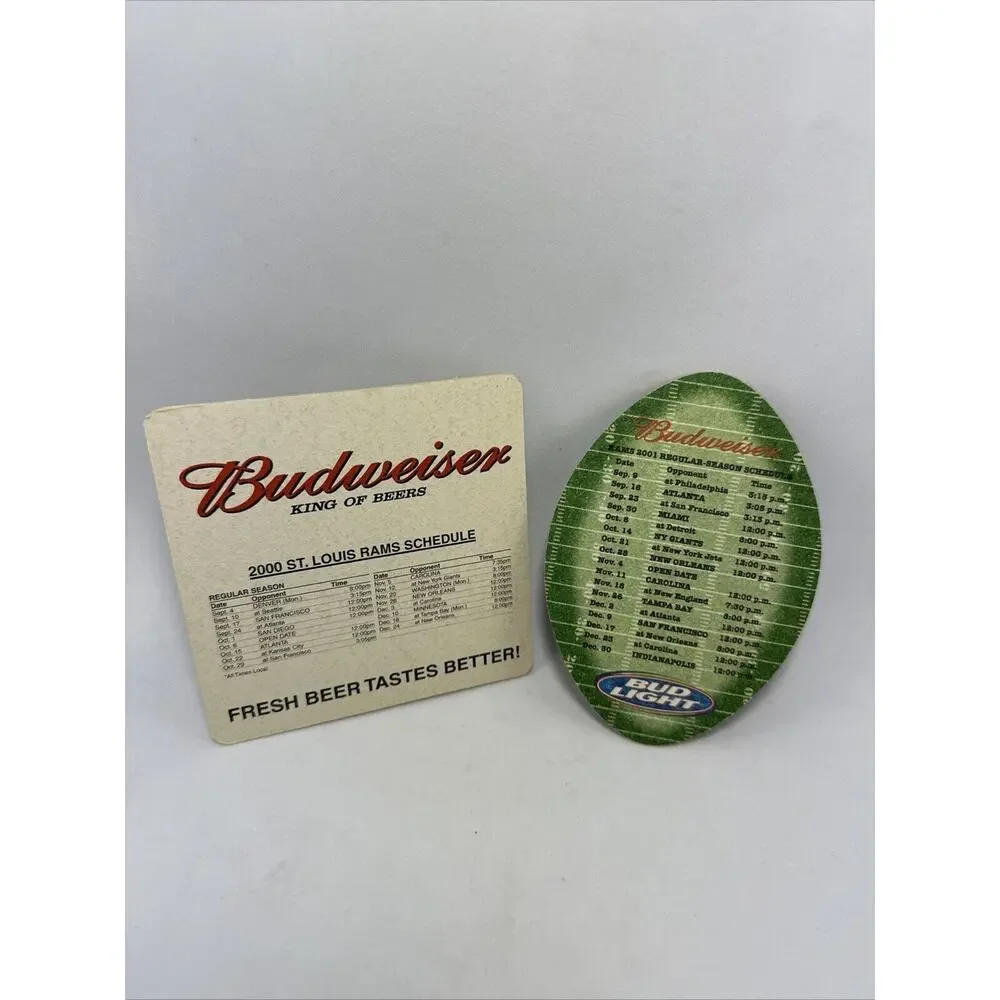 Budweiser St. Louis Rams Football‎ Schedule Coasters 2000 2001 NFL